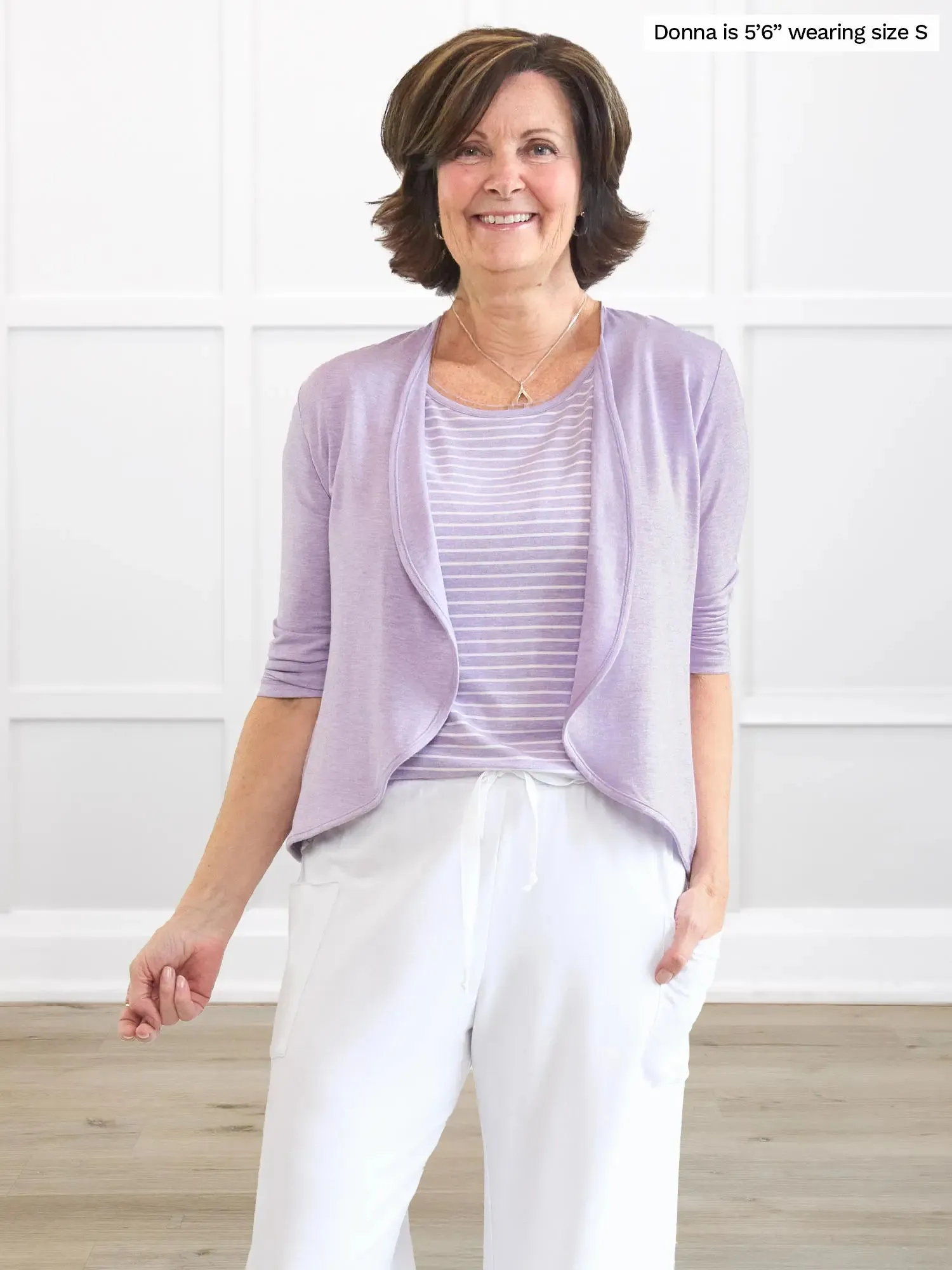 Wesley cropped waterfall cardigan