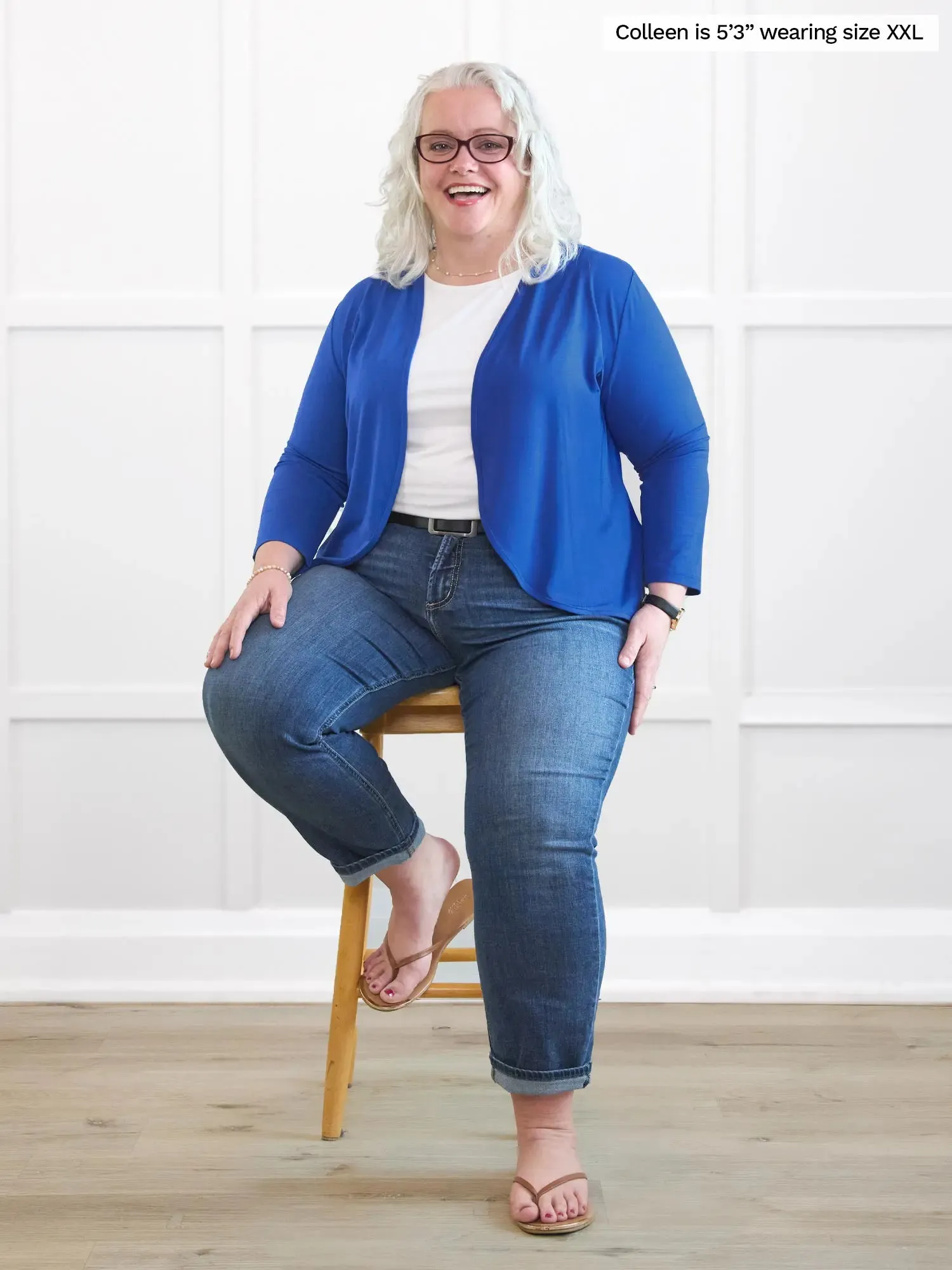 Wesley cropped waterfall cardigan
