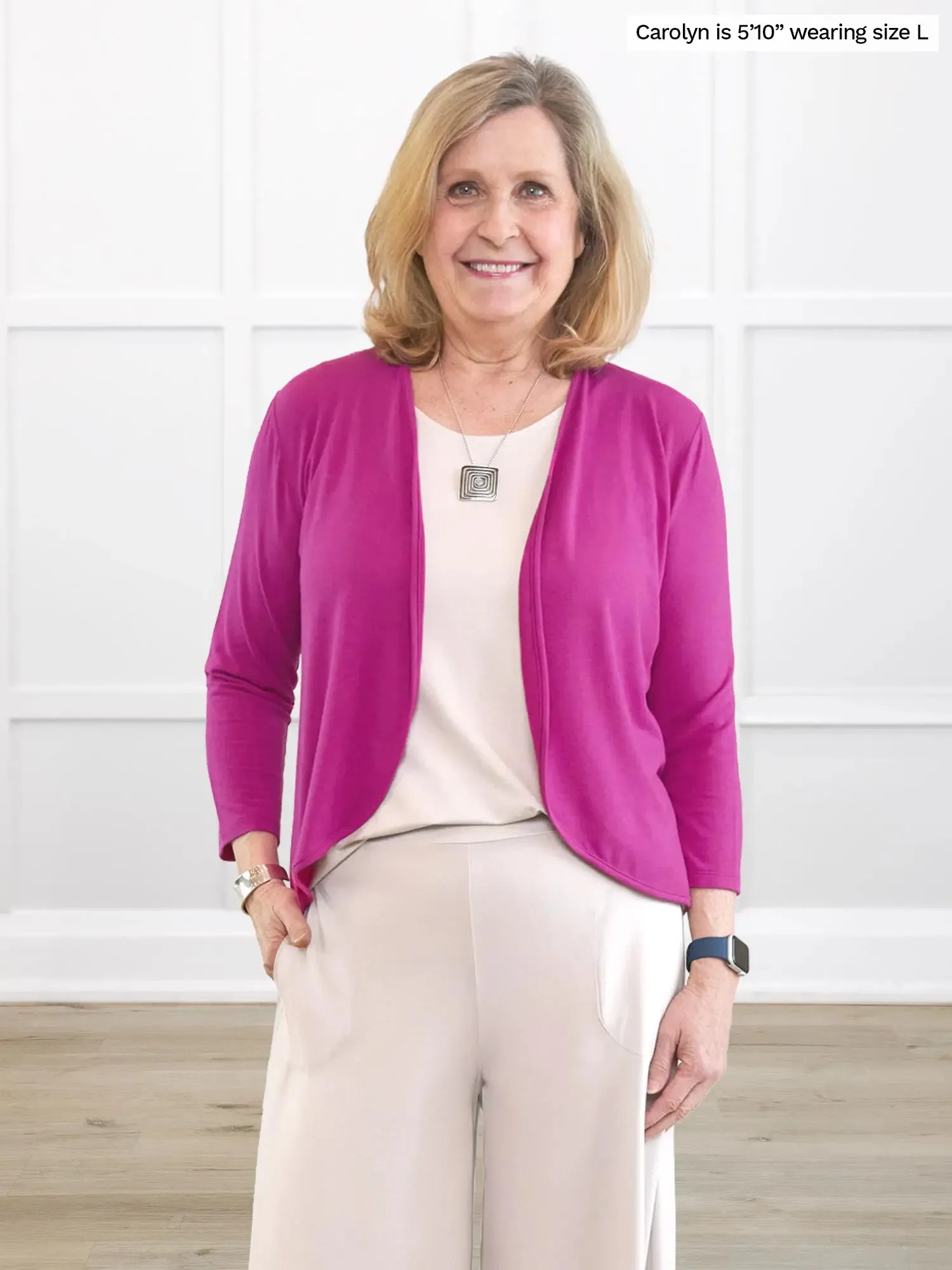 Wesley cropped waterfall cardigan
