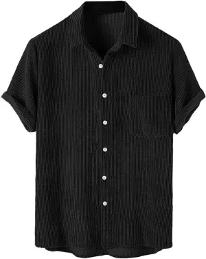 ZAFUL Men's Casual Chicago Contrasting Letter Print Short Sleeve Button Up Baseball Shirt